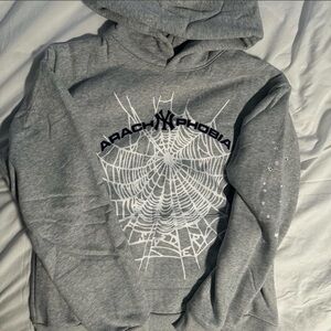 Ash Grey Sp5der Arach NY Phobia Hoodie